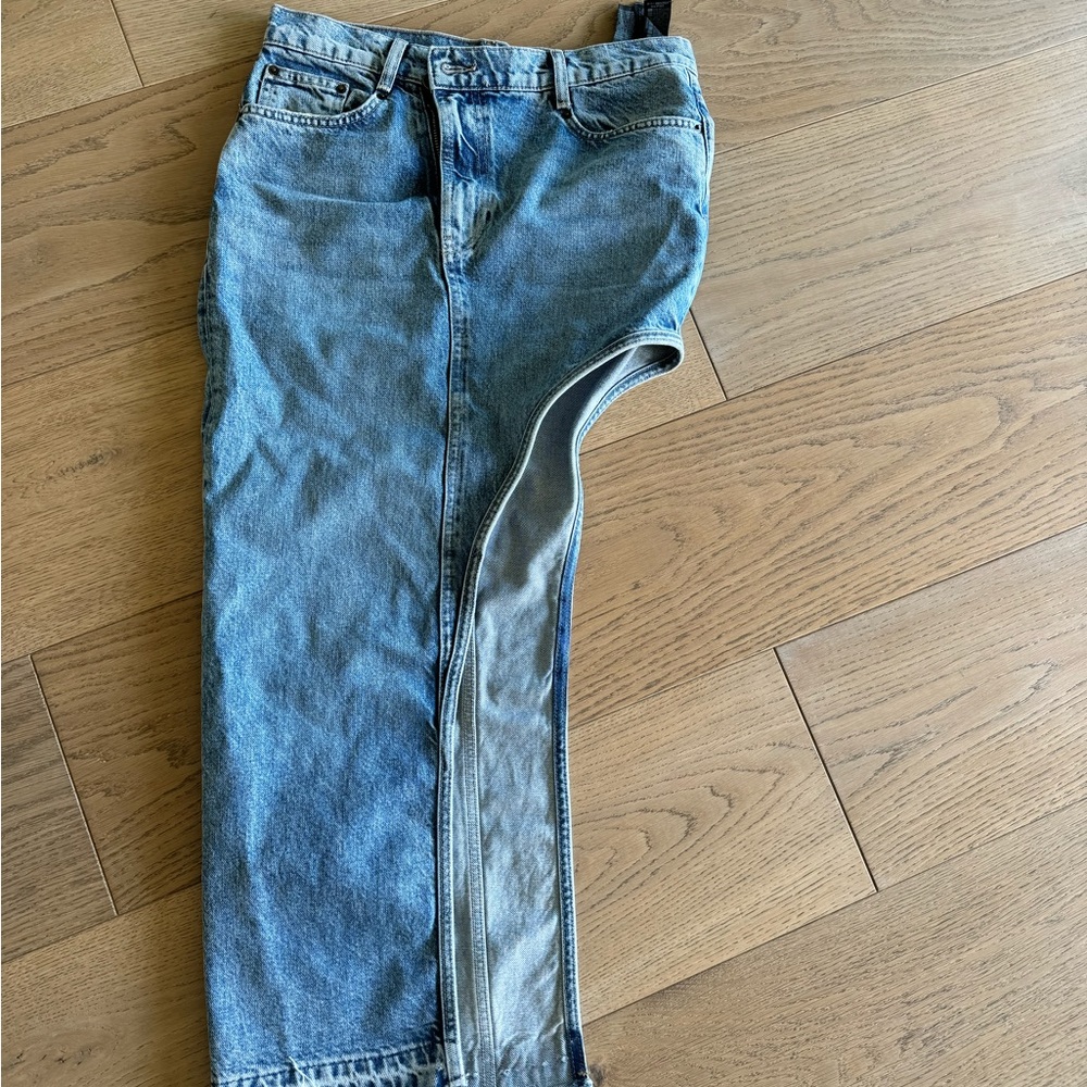 Zara denim cutout skirt